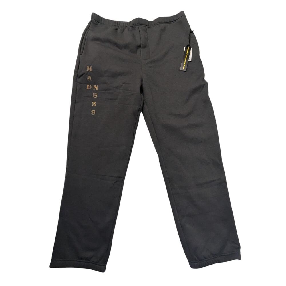 Madness Skateboarding Mens Small Graphic Sweat Pants Vintage Black Jogger NWT
